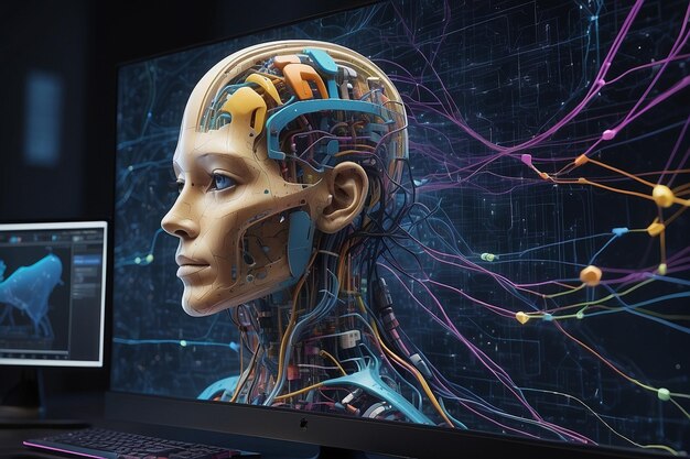 AI technology features and artificial intelligence solutions showcased in modern digital interface